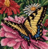 07232 Бабочка на циннии (Butterfly on Zinnia), 13х13, гобелен, Dimensions