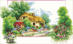 SP-038 Весенний домик, Алмазная Мозаика