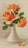 G505 Оранжевые розы в белой вазе, Luca-S