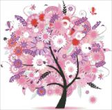 SP-343 Дерево в розовых цветах, Алмазная Мозаика