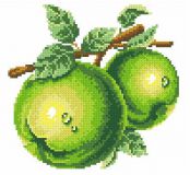 1073 Зеленые яблоки, Алмазная Мозаика