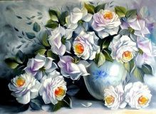 1203 Белые розы, Алмазная Мозаика