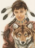 PN-0008279 Индианка с волком (Indian Girl with Wolf), Lanarte