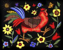 01543 Красный петушок (Rooster on Black), Dimensions