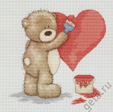 B1007 Медвежонок Бруно с сердечком, Luca-S