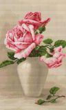B507 Розовые розы в белой вазе, Luca-S