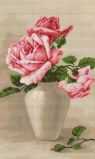 G507 Розовые розы в белой вазе, Luca-S