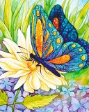 1129 Бабочка и цветок, Алмазная Мозаика