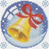 1257 Новогодний шарик с колокольчиком, Алмазная Мозаика