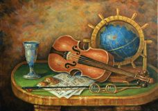 1186 Скрипка и глобус, Алмазная Мозаика